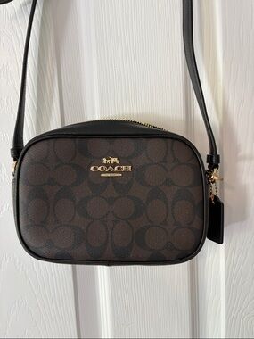 Coach Brown/Black Signature Canvas Crossbody